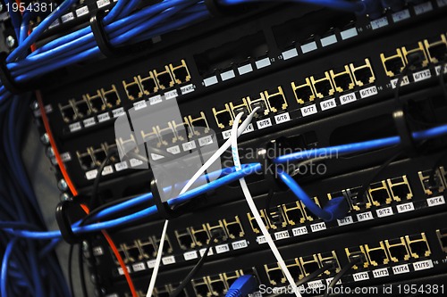 Image of network server room routers