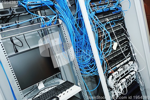 Image of network server room routers