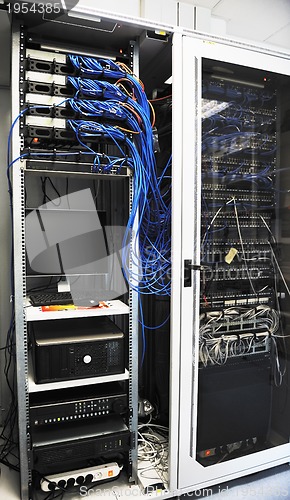 Image of network server room routers
