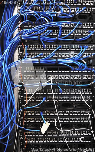 Image of network server room routers