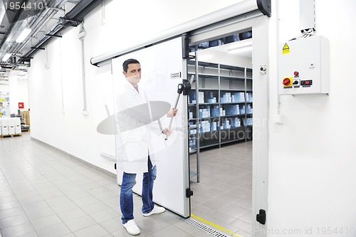 Image of medical factory  supplies storage indoor