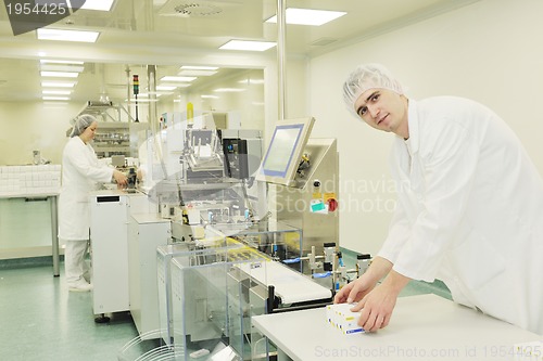 Image of medical factory and production indoor