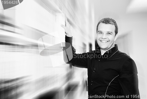 Image of male adult in archive library