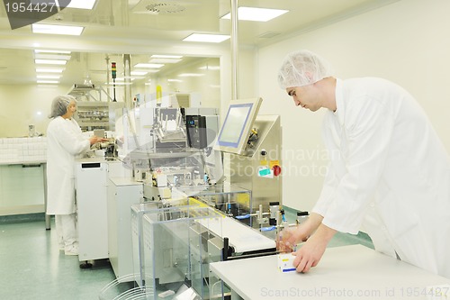 Image of medical factory and production indoor