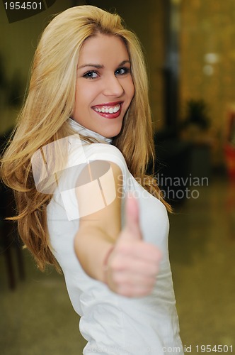Image of young woman indoor