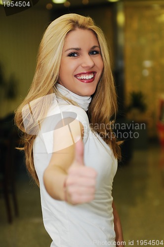 Image of young woman indoor