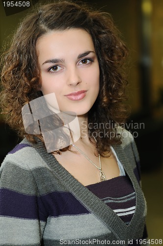 Image of young woman indoor
