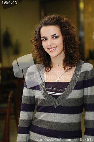 Image of young woman indoor