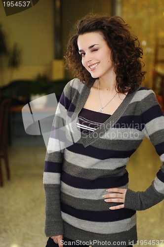 Image of young woman indoor