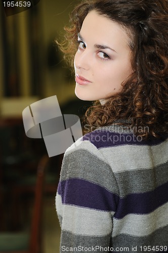 Image of young woman indoor