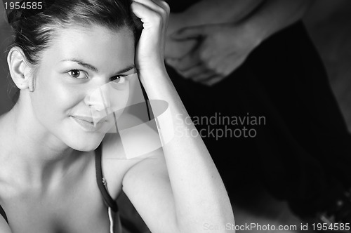 Image of young woman practicing fitness and working out