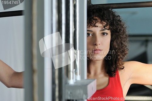 Image of young woman practicing fitness 