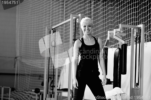 Image of young woman practicing fitness 