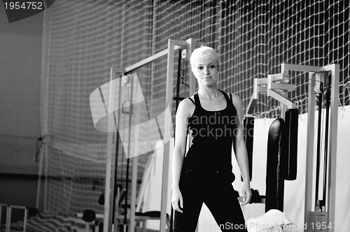 Image of young woman practicing fitness 