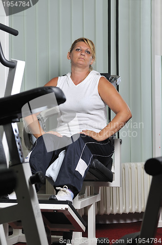 Image of Mature  woman work out in fitness