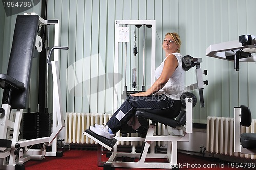 Image of Mature  woman work out in fitness