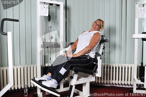 Image of Mature  woman work out in fitness