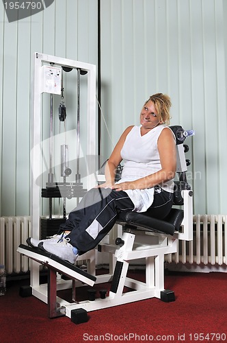 Image of Mature  woman work out in fitness