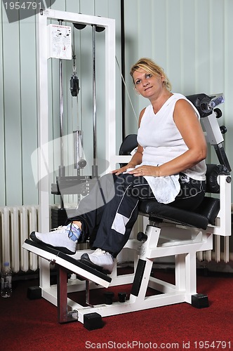 Image of Mature  woman work out in fitness