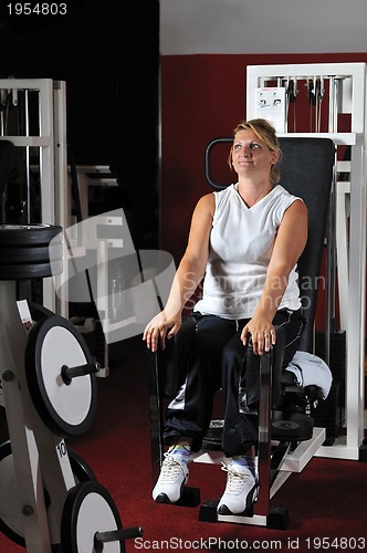 Image of Mature  woman work out in fitness