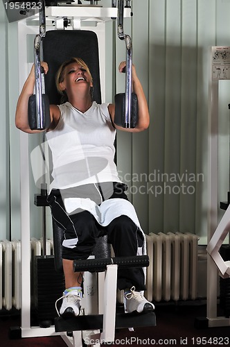 Image of Mature  woman work out in fitness