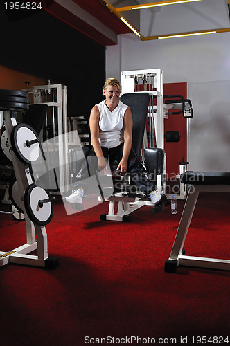 Image of Mature  woman work out in fitness