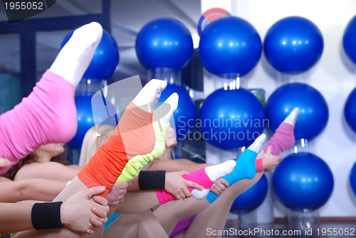Image of fitness exercise and colorful socks
