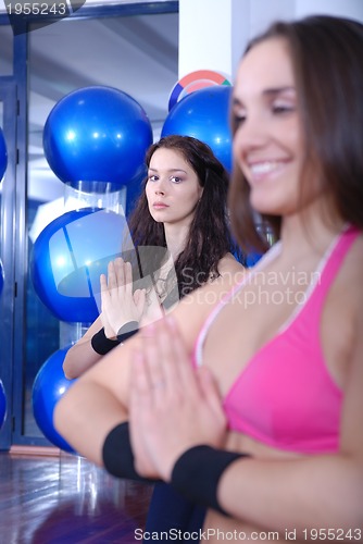 Image of smiling yoga girls