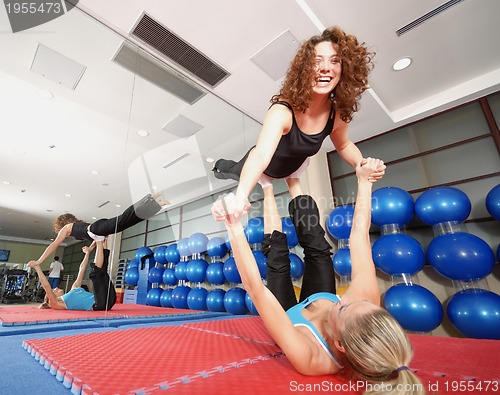 Image of Flexible girls in fitness studio