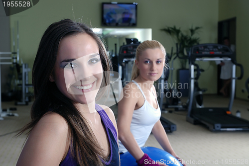 Image of pretty girls in fitness club