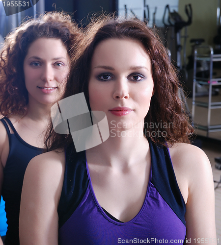 Image of pretty girls in fitness club