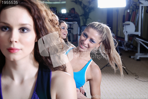 Image of pretty girls in fitness club