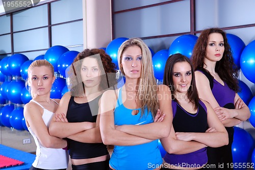 Image of girls team in a fitness center