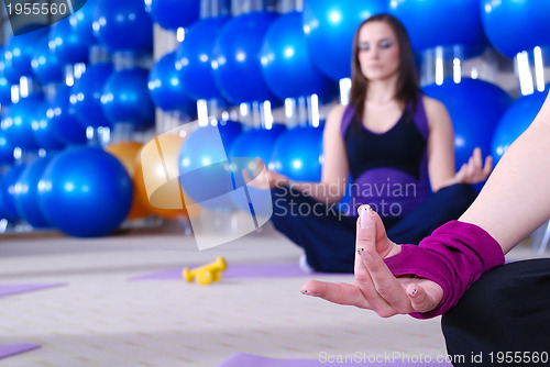 Image of Beautiful women meditating