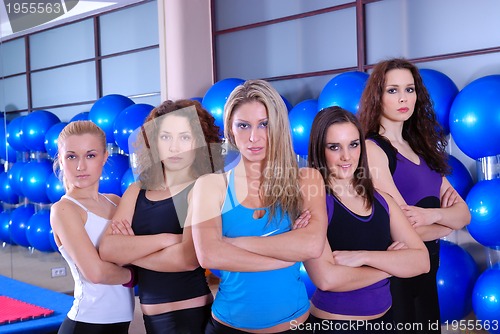 Image of girls team in a fitness center