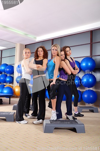 Image of girls team in a fitness center