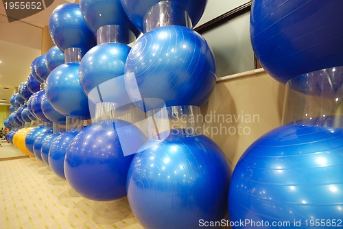Image of pilates balls in fitness club
