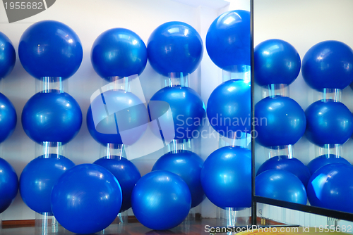 Image of pilates balls in fitness studio