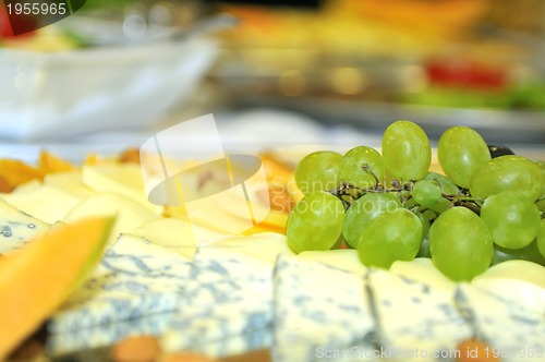 Image of Food, fresh, health, vegetarian, eating, cheese,  grape, fruit, 
