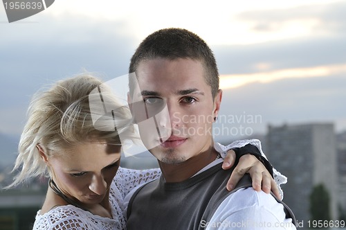 Image of romantic urban young couple outdoor