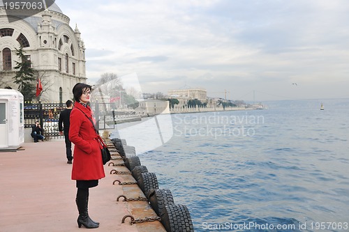 Image of woman visit ancient istambul in turkey