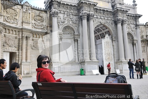 Image of woman visit ancient istambul in turkey