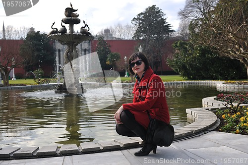 Image of woman visit ancient istambul in turkey