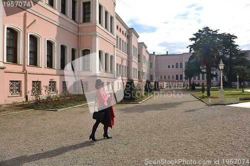 Image of woman visit ancient istambul in turkey