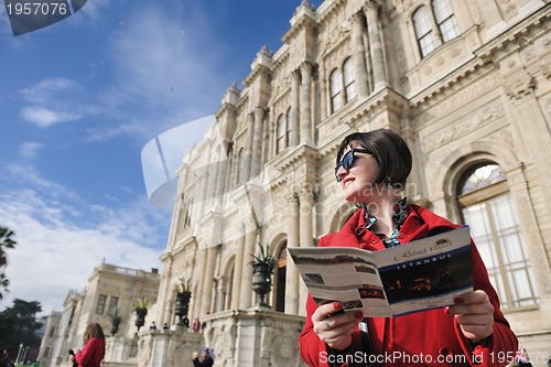 Image of woman visit ancient istambul in turkey