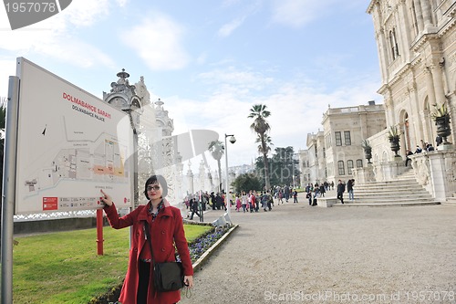 Image of woman visit ancient istambul in turkey