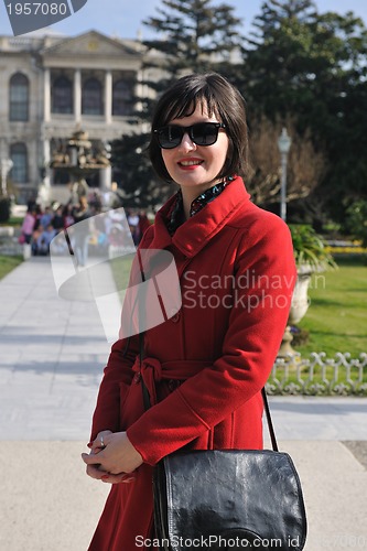 Image of woman visit ancient istambul in turkey