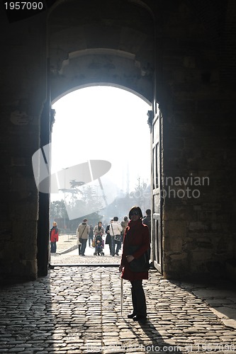 Image of woman visit ancient istambul in turkey