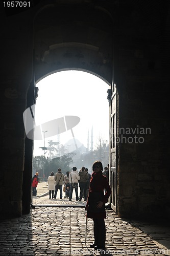 Image of woman visit ancient istambul in turkey