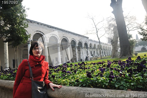 Image of woman visit ancient istambul in turkey